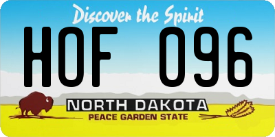 ND license plate HOF096
