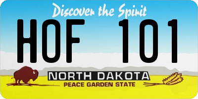 ND license plate HOF101