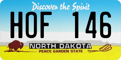 ND license plate HOF146