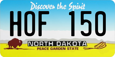 ND license plate HOF150