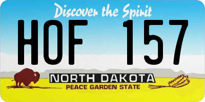 ND license plate HOF157