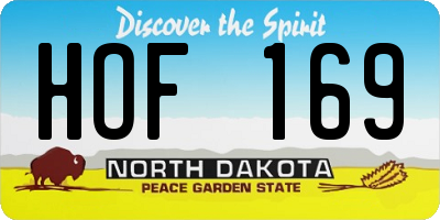 ND license plate HOF169