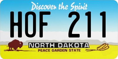 ND license plate HOF211