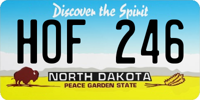ND license plate HOF246