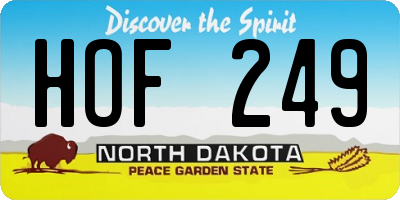 ND license plate HOF249