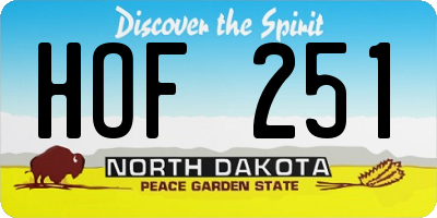 ND license plate HOF251