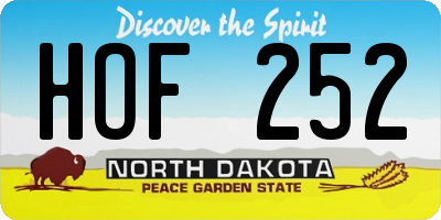 ND license plate HOF252