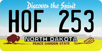 ND license plate HOF253