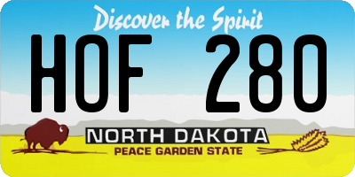 ND license plate HOF280