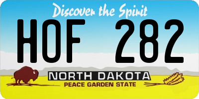 ND license plate HOF282