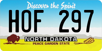 ND license plate HOF297