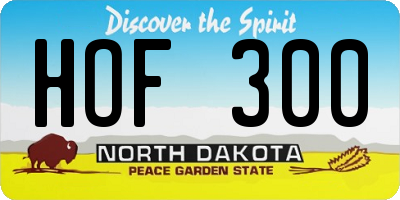 ND license plate HOF300