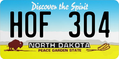 ND license plate HOF304
