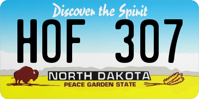 ND license plate HOF307