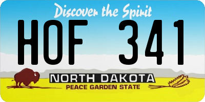 ND license plate HOF341
