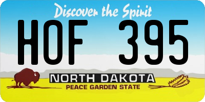 ND license plate HOF395