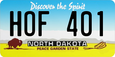 ND license plate HOF401
