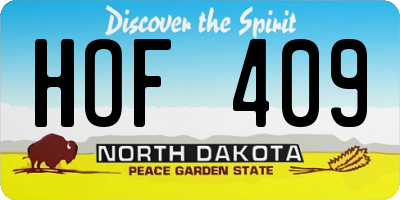 ND license plate HOF409