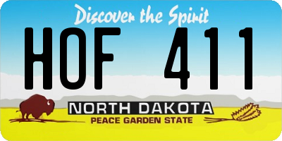 ND license plate HOF411