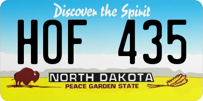 ND license plate HOF435