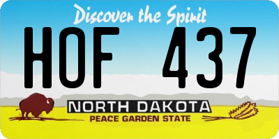 ND license plate HOF437