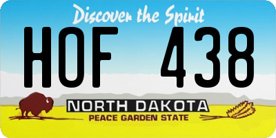 ND license plate HOF438