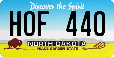 ND license plate HOF440
