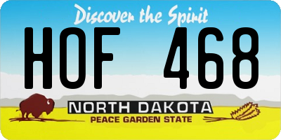 ND license plate HOF468