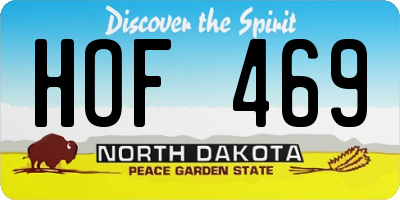 ND license plate HOF469