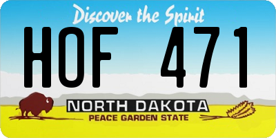 ND license plate HOF471