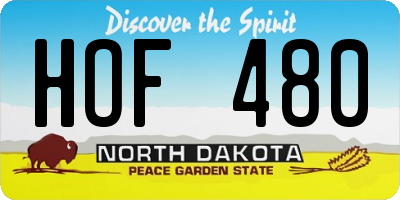 ND license plate HOF480