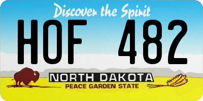 ND license plate HOF482