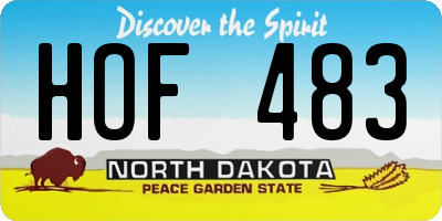 ND license plate HOF483
