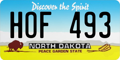ND license plate HOF493
