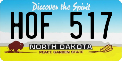 ND license plate HOF517
