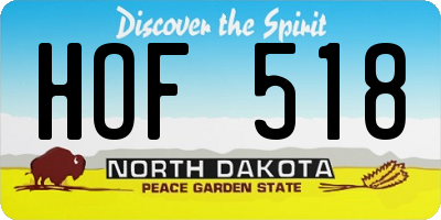 ND license plate HOF518