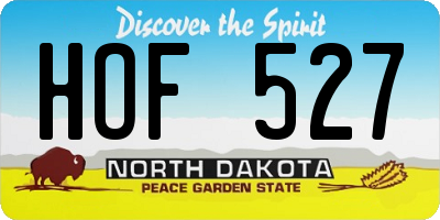 ND license plate HOF527