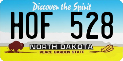 ND license plate HOF528
