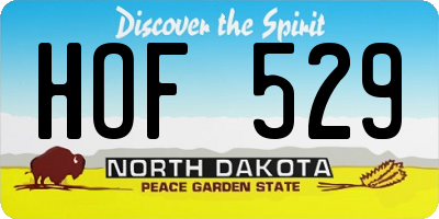 ND license plate HOF529