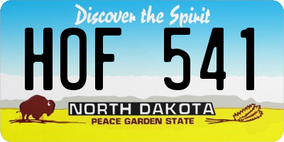 ND license plate HOF541