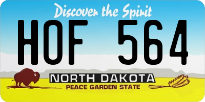 ND license plate HOF564