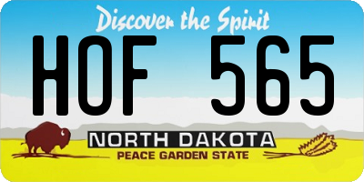 ND license plate HOF565