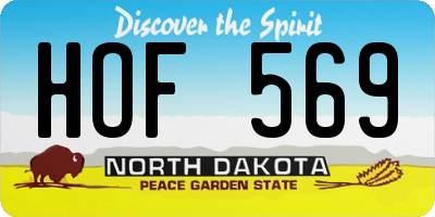ND license plate HOF569