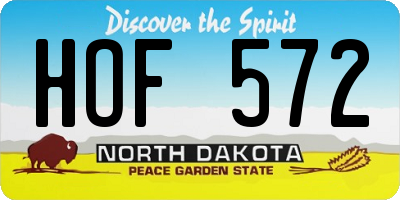 ND license plate HOF572