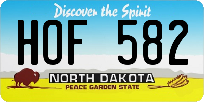 ND license plate HOF582