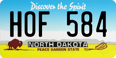 ND license plate HOF584