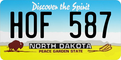 ND license plate HOF587