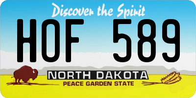 ND license plate HOF589