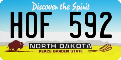 ND license plate HOF592
