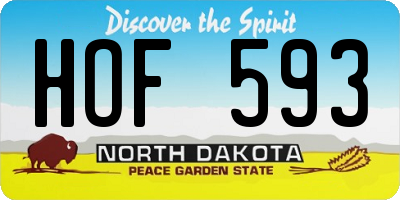 ND license plate HOF593